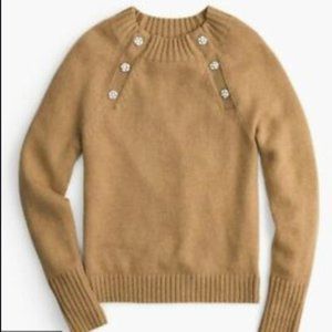 J. Crew Crewneck Sweater with Jeweled Buttons